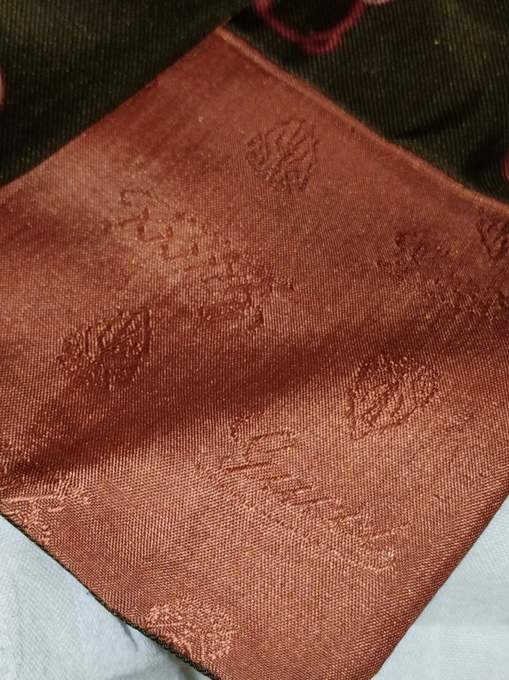 Gucci Olive Green Silk Tie with Pink Accents